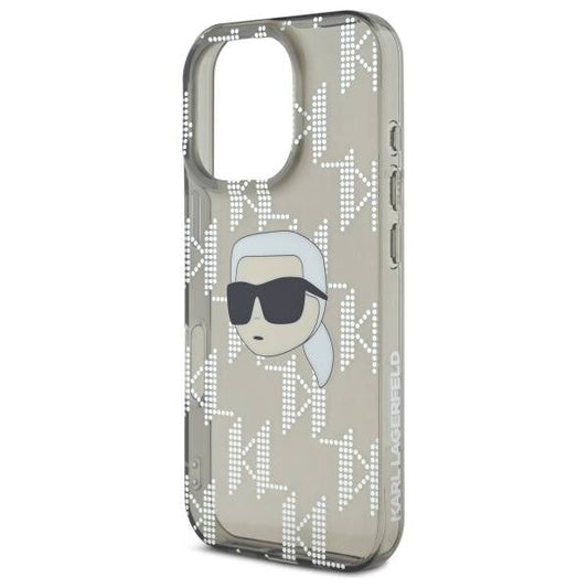 Etui na Apple iPhone 16 Pro, Karl Lagerfeld, IML Luxury Electroplated Karl's Head, Czarne