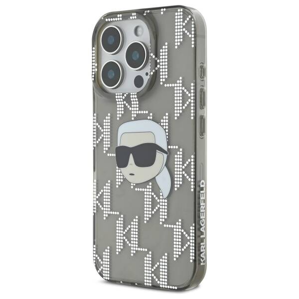Etui na Apple iPhone 16 Pro, Karl Lagerfeld, IML Luxury Electroplated Karl's Head, Czarne