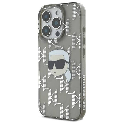 Etui na Apple iPhone 16 Pro, Karl Lagerfeld, IML Luxury Electroplated Karl's Head, Czarne