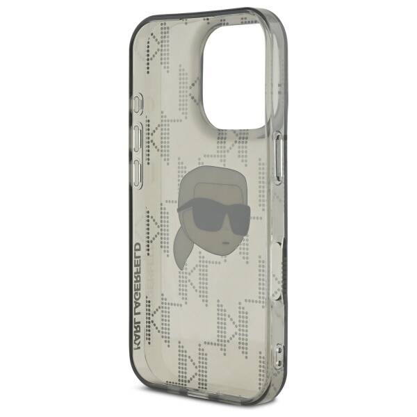 Etui na Apple iPhone 16 Pro, Karl Lagerfeld, IML Luxury Electroplated Karl's Head, Czarne