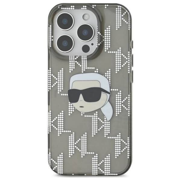 Etui na Apple iPhone 16 Pro, Karl Lagerfeld, IML Luxury Electroplated Karl's Head, Czarne