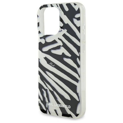 Etui na Apple iPhone 16 Pro, Karl Lagerfeld, IML Luxury Zebra Pattern with Strap, Czarne