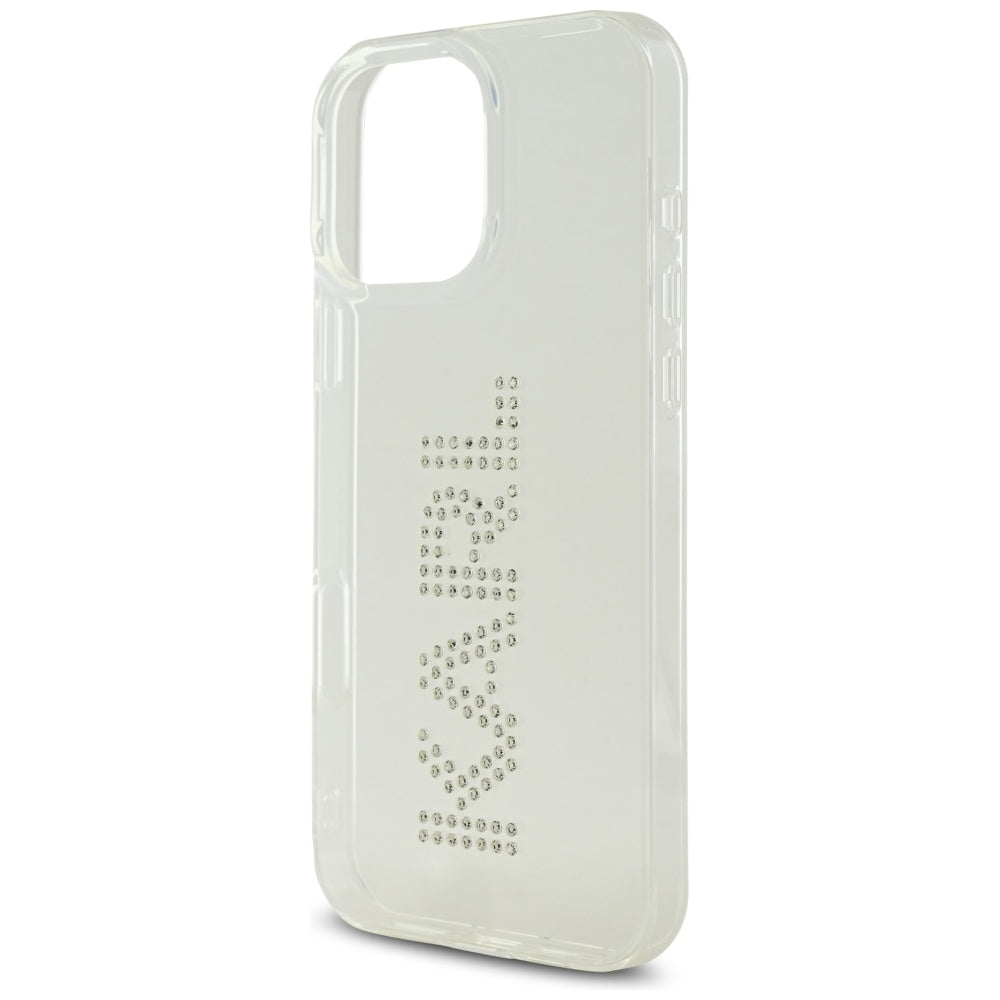 Etui na Apple iPhone 16 Pro, Karl Lagerfeld, IML Rhinestones Transparent Logo, Przezroczyste