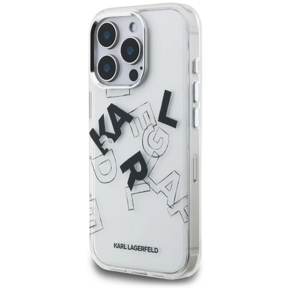 Etui na Apple iPhone 16 Pro, Karl Lagerfeld, IML Sketched Graphic Logo, Przezroczyste