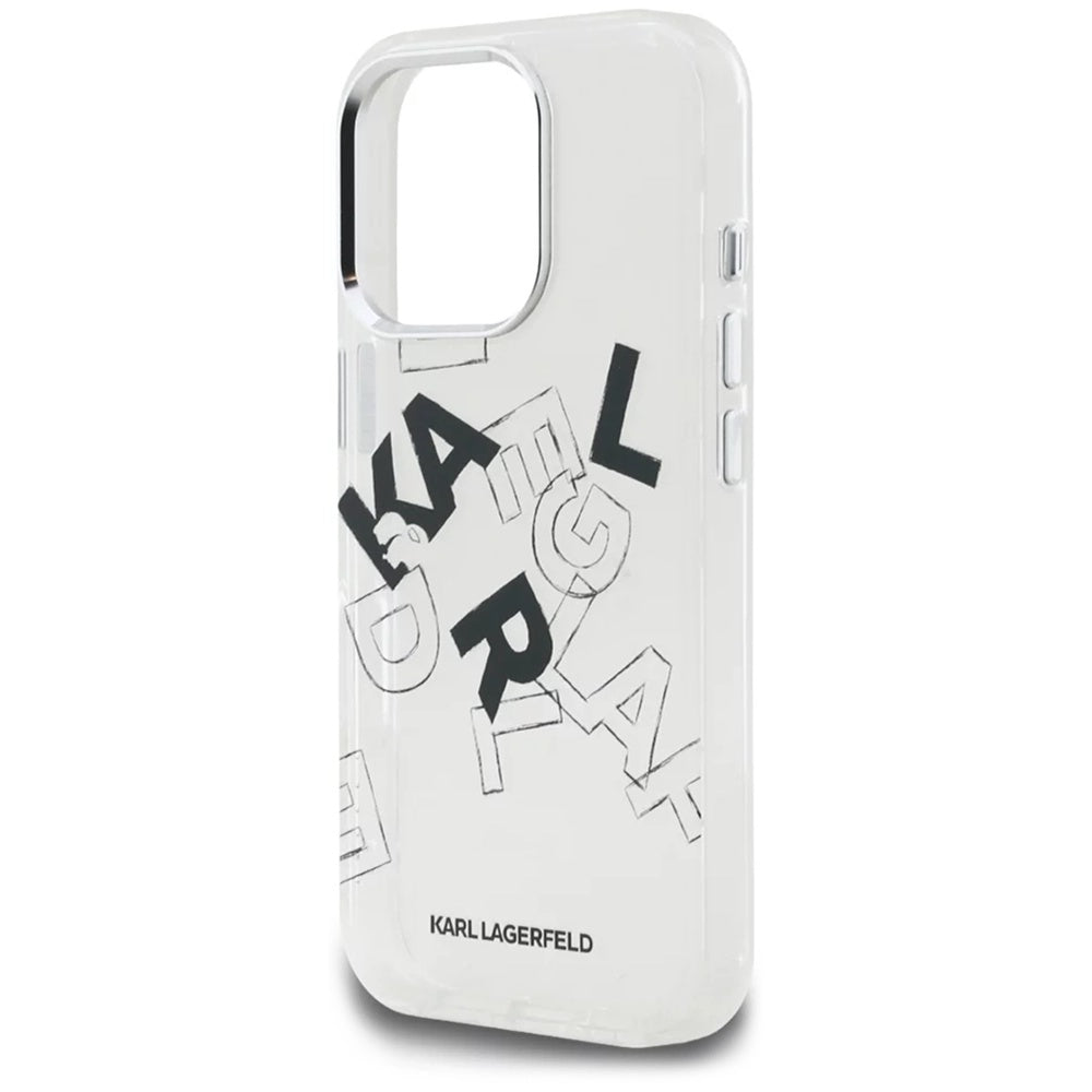 Etui na Apple iPhone 16 Pro, Karl Lagerfeld, IML Sketched Graphic Logo, Przezroczyste