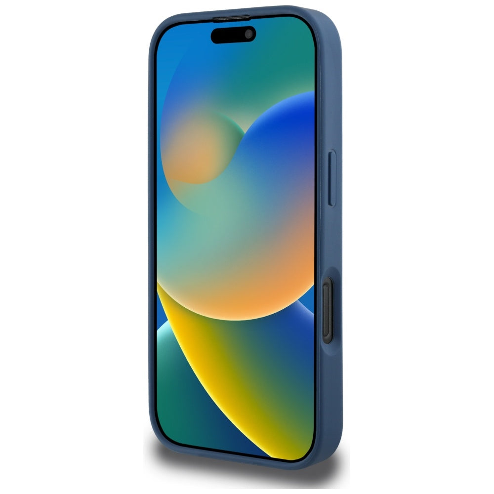 Etui na Apple iPhone 16 Pro Max, Guess, 4G Grained Roses Big Logo, Niebieskie