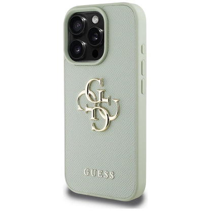 Etui na Apple iPhone 16 Pro Max, Guess, Grained Big 4G Logo Small Classic Logo, Zielony