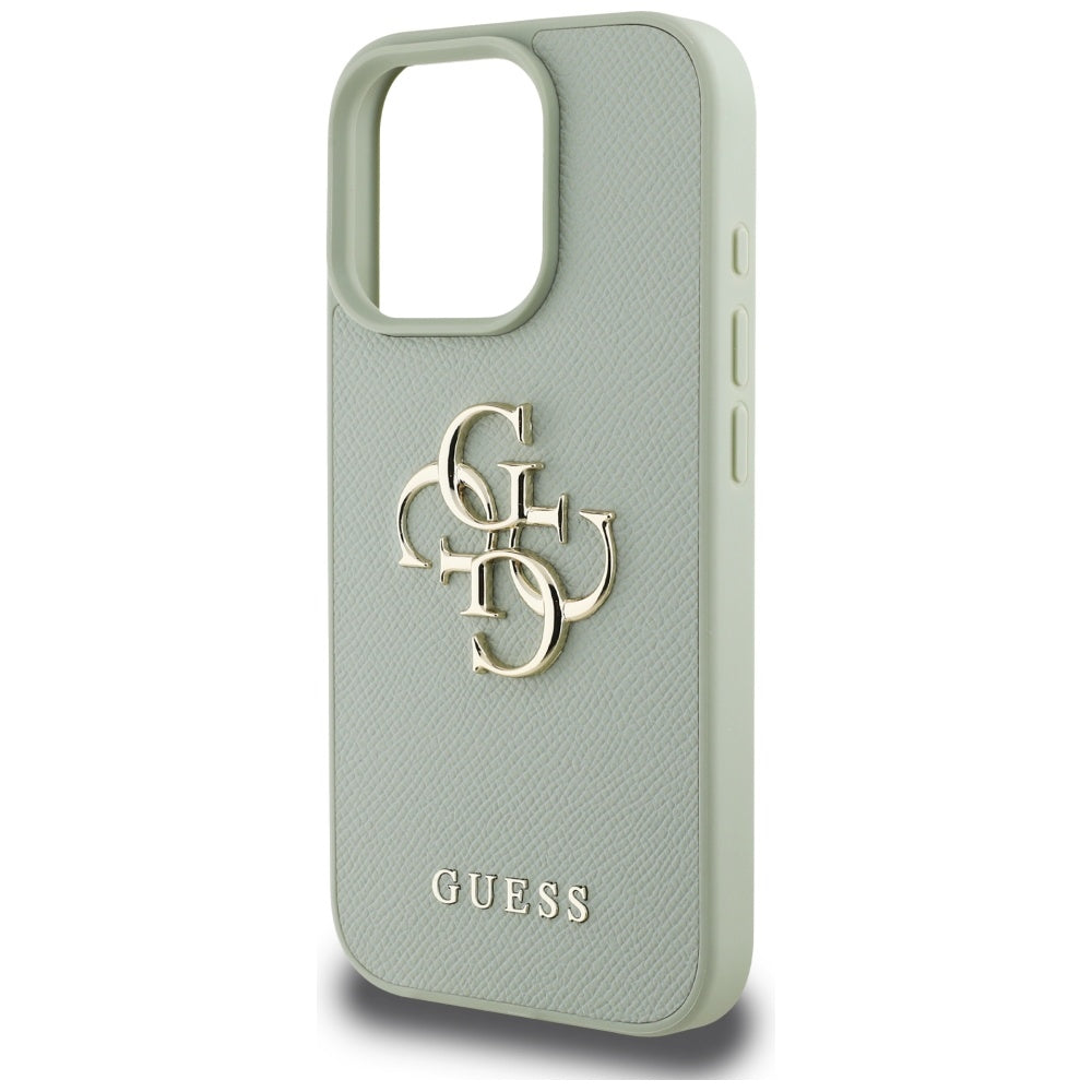 Etui na Apple iPhone 16 Pro Max, Guess, Grained Big 4G Logo Small Classic Logo, Zielony