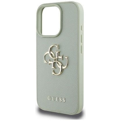 Etui na Apple iPhone 16 Pro Max, Guess, Grained Big 4G Logo Small Classic Logo, Zielony