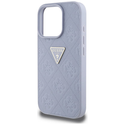 Etui na Apple iPhone 16 Pro Max, Guess, Hot Stamp 4G Pattern Triangle Logo, Jasny Fioletowy