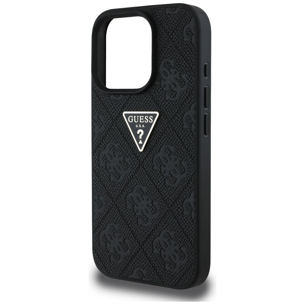 Etui na Apple iPhone 16 Pro Max, Guess, Hot Stamp 4G Pattern Triangle Logo, Czarne