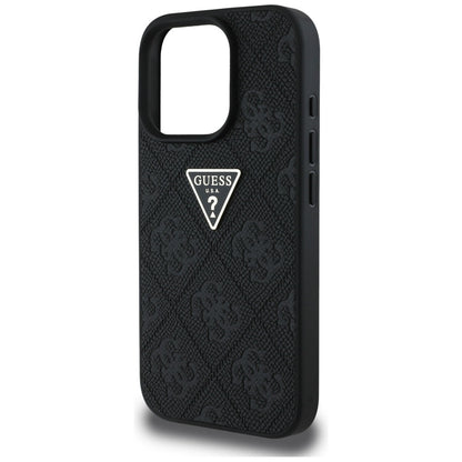 Etui na Apple iPhone 16 Pro Max, Guess, Hot Stamp 4G Pattern Triangle Logo, Czarne
