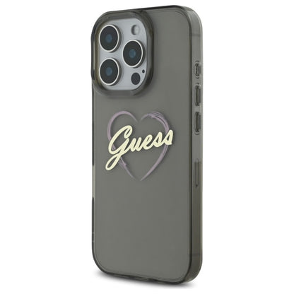 Etui na Apple iPhone 16 Pro Max, Guess, IML Heart, Czarne