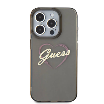 Etui na Apple iPhone 16 Pro Max, Guess, IML Heart, Czarne