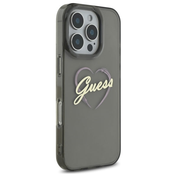 Etui na Apple iPhone 16 Pro Max, Guess, IML Heart, Czarne