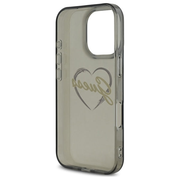 Etui na Apple iPhone 16 Pro Max, Guess, IML Heart, Czarne