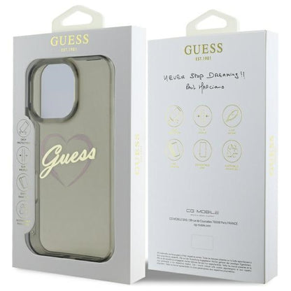 Etui na Apple iPhone 16 Pro Max, Guess, IML Heart, Czarne