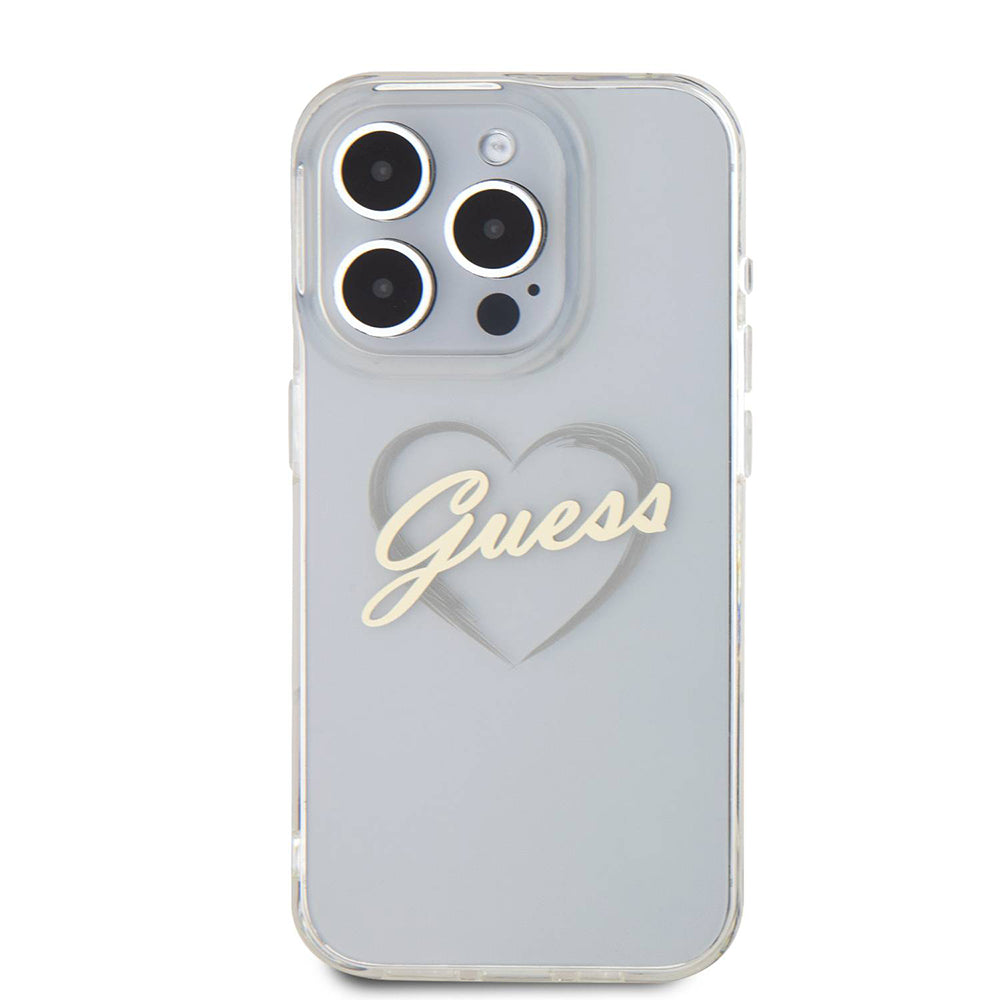 Etui na Apple iPhone 16 Pro Max, Guess, IML Heart, Przezroczyste