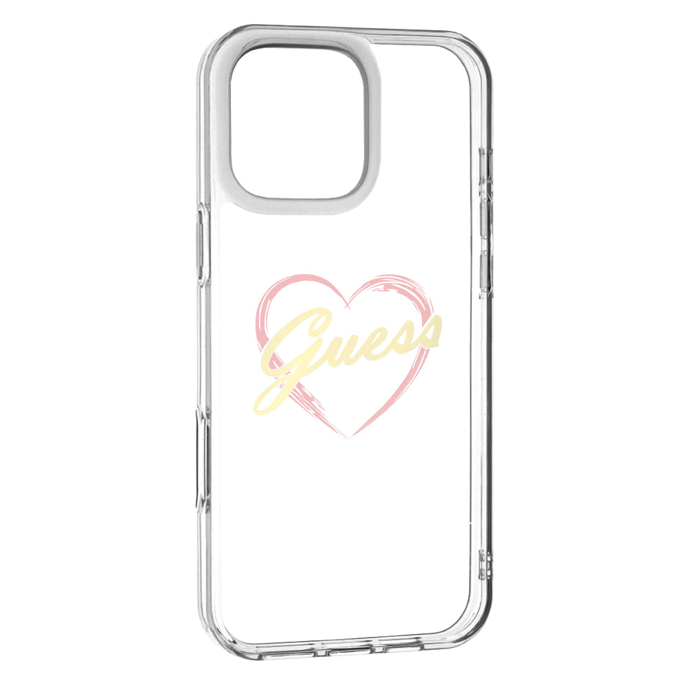 Etui na Apple iPhone 16 Pro Max, Guess, IML Heart, Przezroczyste