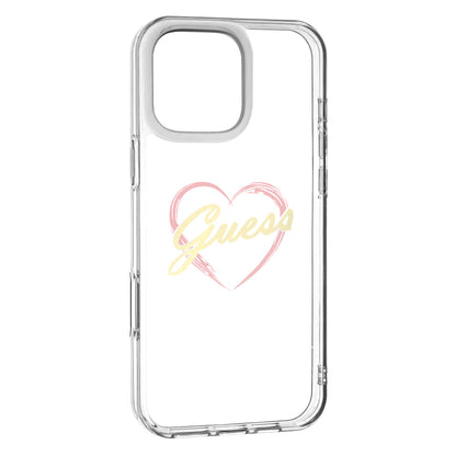 Etui na Apple iPhone 16 Pro Max, Guess, IML Heart, Przezroczyste