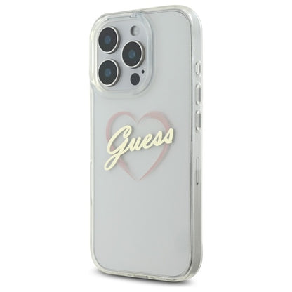 Etui na Apple iPhone 16 Pro Max, Guess, IML Heart, Przezroczyste