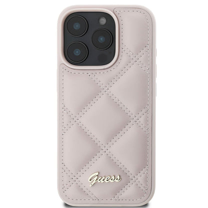 Etui na Apple iPhone 16 Pro Max, Guess, Quilted Metal Logo, Różowy