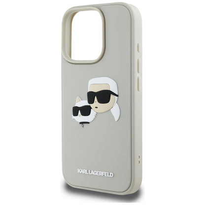 Etui na Apple iPhone 16 Pro Max, Karl Lagerfeld, 3D Rubber Karl & Choupette, Beżowy
