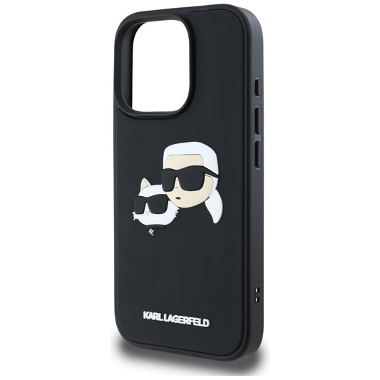 Etui na Apple iPhone 16 Pro Max, Karl Lagerfeld, 3D Rubber Karl & Choupette, Czarne