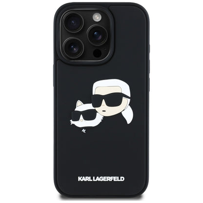 Etui na Apple iPhone 16 Pro Max, Karl Lagerfeld, 3D Rubber Karl & Choupette, Czarne