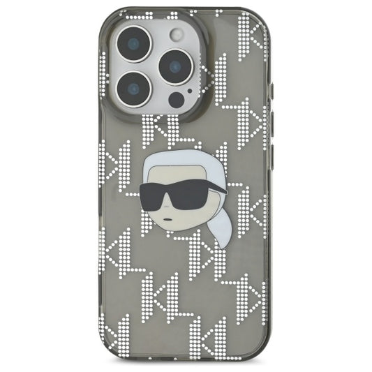 Etui na Apple iPhone 16 Pro Max, Karl Lagerfeld, IML Luxury Electroplated Karl's Head, Czarne