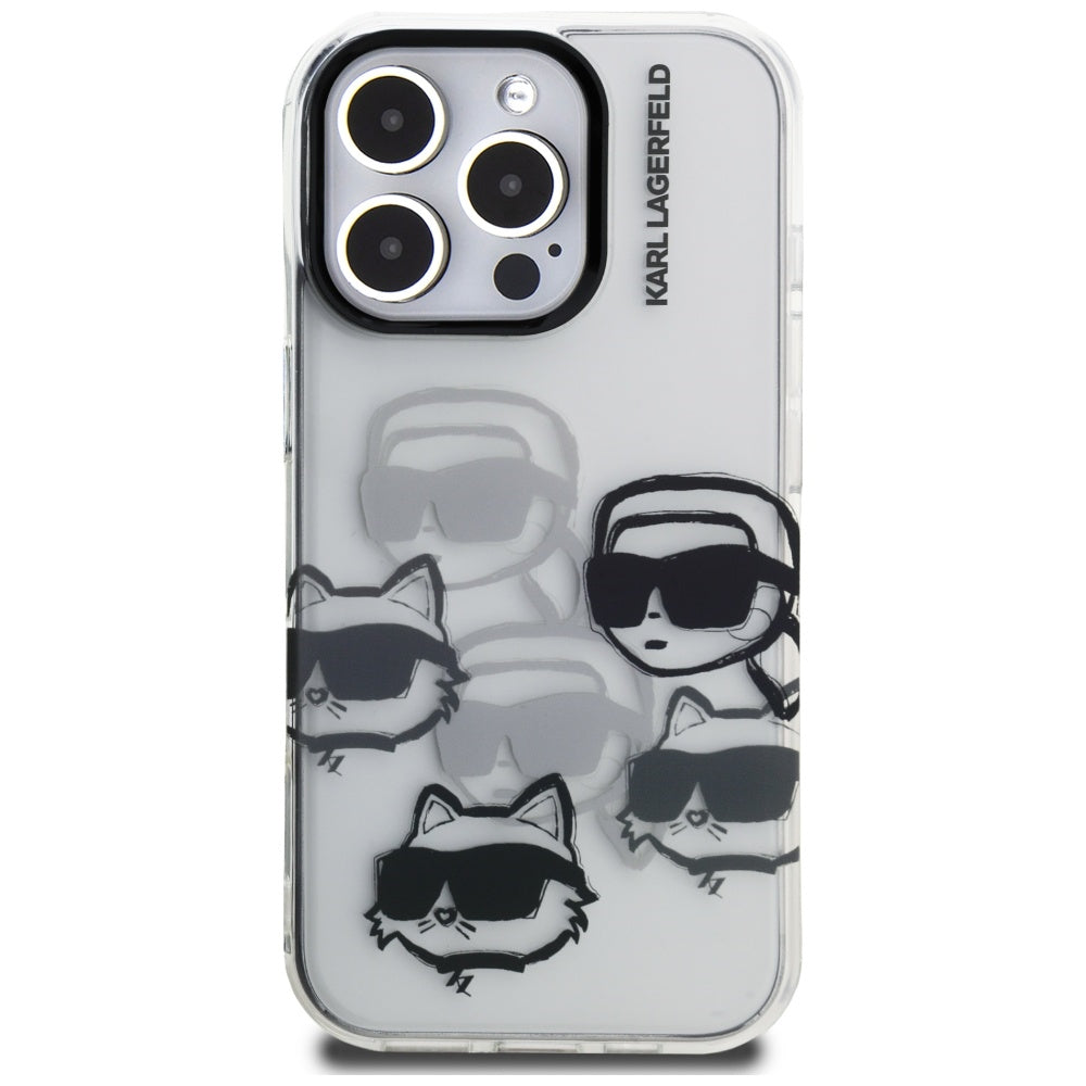 Etui na Apple iPhone 16 Pro Max, Karl Lagerfeld, IML Luxury Multi Head Pattern, Przezroczyste