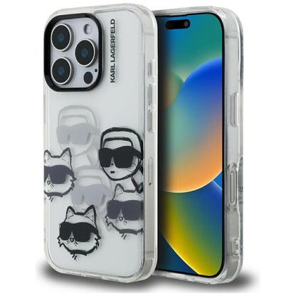 Etui na Apple iPhone 16 Pro Max, Karl Lagerfeld, IML Luxury Multi Head Pattern, Przezroczyste