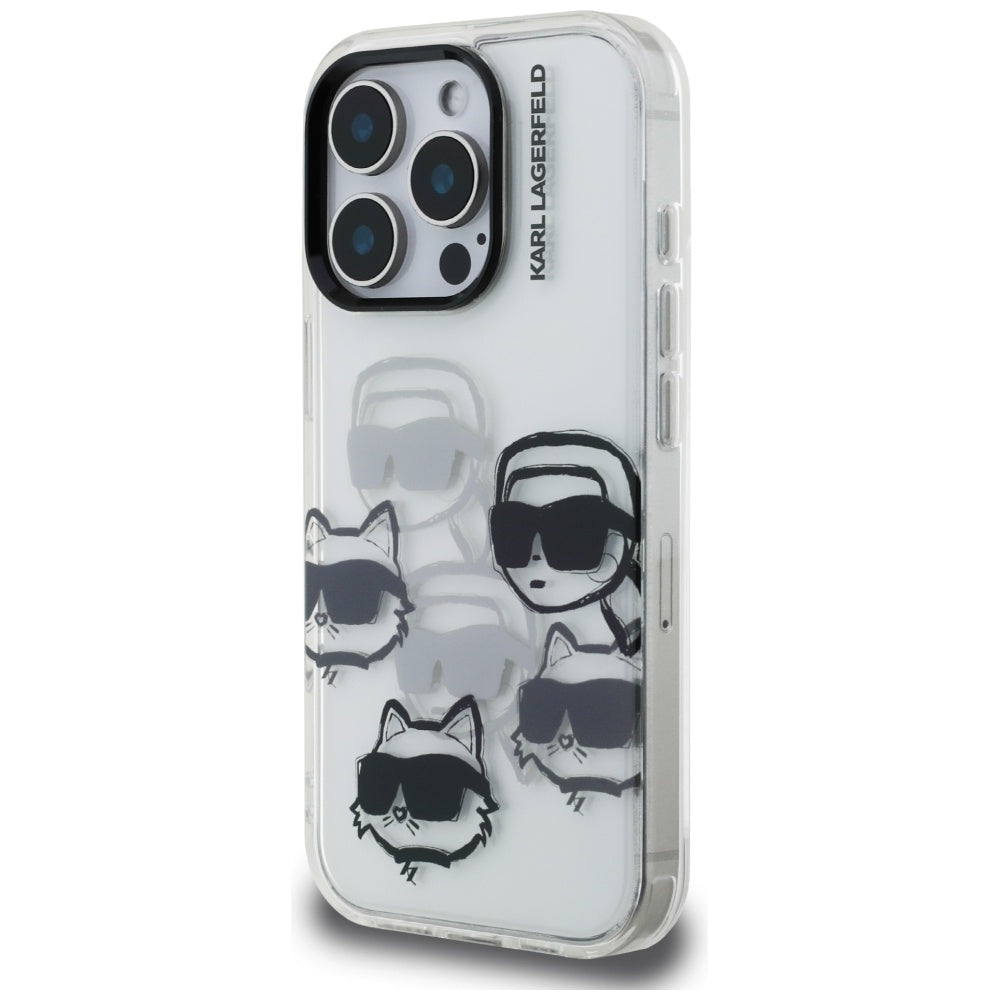 Etui na Apple iPhone 16 Pro Max, Karl Lagerfeld, IML Luxury Multi Head Pattern, Przezroczyste