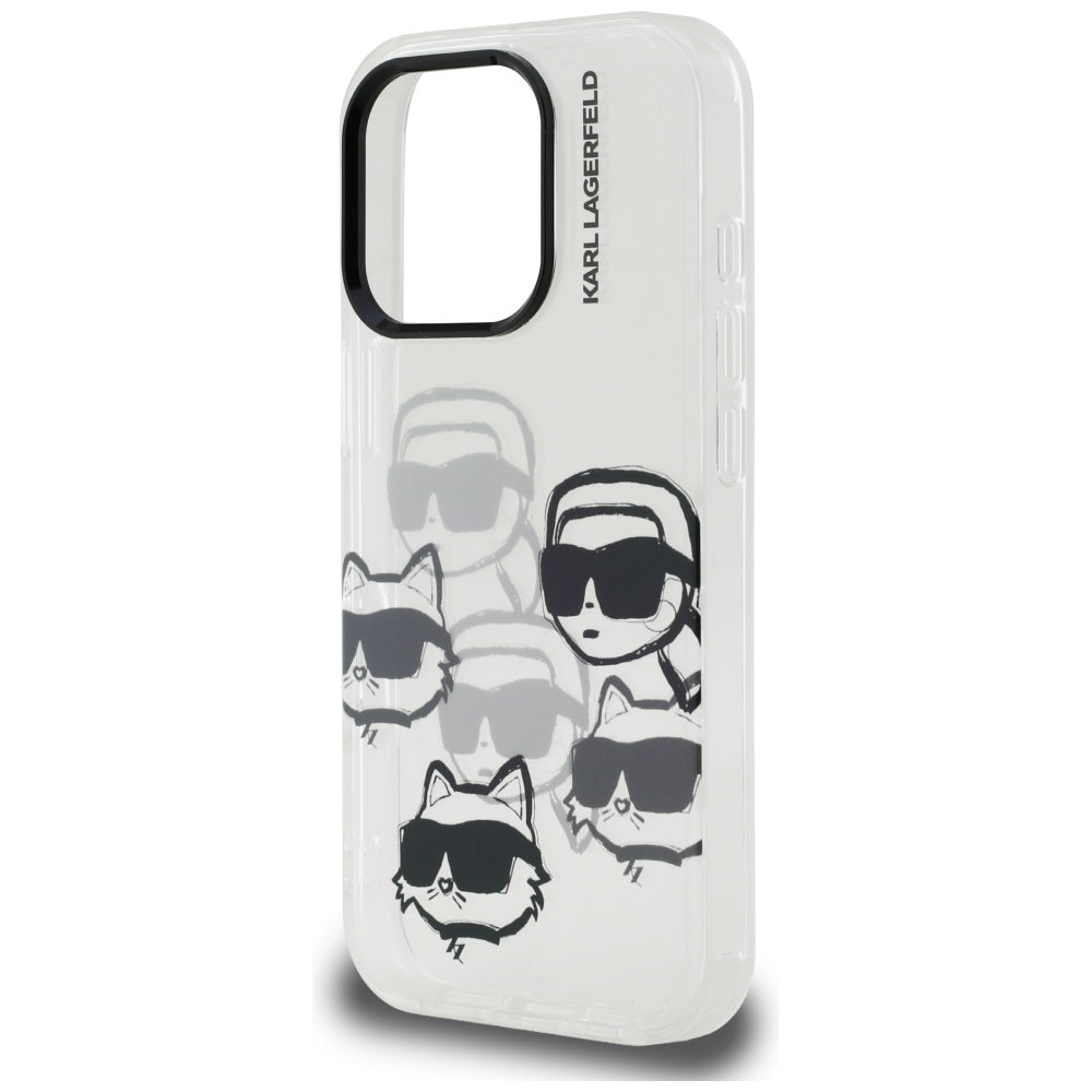 Etui na Apple iPhone 16 Pro Max, Karl Lagerfeld, IML Luxury Multi Head Pattern, Przezroczyste