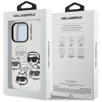 Etui na Apple iPhone 16 Pro Max, Karl Lagerfeld, IML Luxury Multi Head Pattern, Przezroczyste