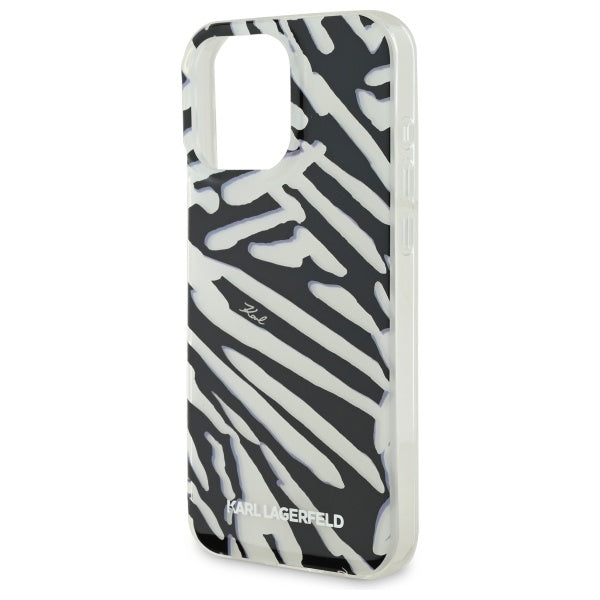 Etui na Apple iPhone 16 Pro Max, Karl Lagerfeld, IML Luxury Zebra Pattern with Strap, Czarne