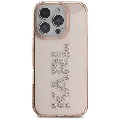 Etui na Apple iPhone 16 Pro Max, Karl Lagerfeld, IML Rhinestones Pink Logo, Różowy