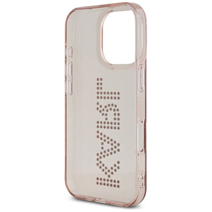 Etui na Apple iPhone 16 Pro Max, Karl Lagerfeld, IML Rhinestones Pink Logo, Różowy