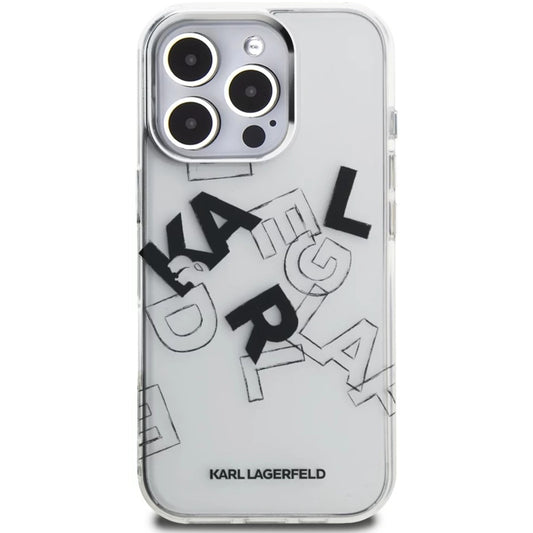 Etui na Apple iPhone 16 Pro Max, Karl Lagerfeld, IML Sketched Graphic Logo, Przezroczyste