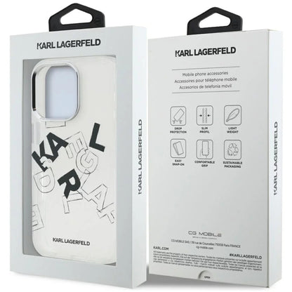 Etui na Apple iPhone 16 Pro Max, Karl Lagerfeld, IML Sketched Graphic Logo, Przezroczyste