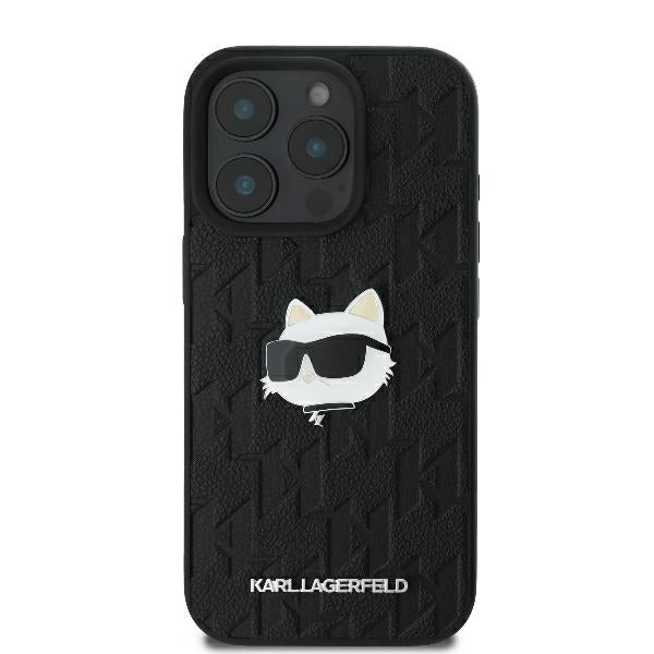Etui na Apple iPhone 16 Pro Max, Karl Lagerfeld, Monogram Choupette's Head, Czarne
