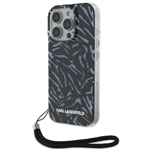 Etui na Apple iPhone 16 Pro Max, Karl Lagerfeld, Zebra with Cord Strap, Fioletowy