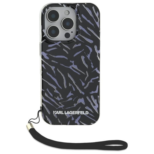 Etui na Apple iPhone 16 Pro Max, Karl Lagerfeld, Zebra with Cord Strap, Fioletowy