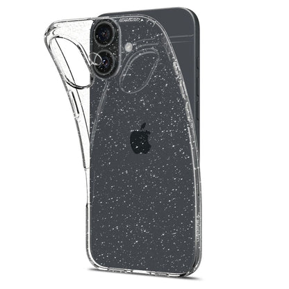 Case for Apple iPhone 16, Spigen, Liquid Crystal Glitter, Transparent ACS08192