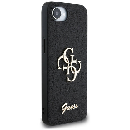 Etui na Apple iPhone 16e, Guess, Fixed Glitter Big 4G, Czarne