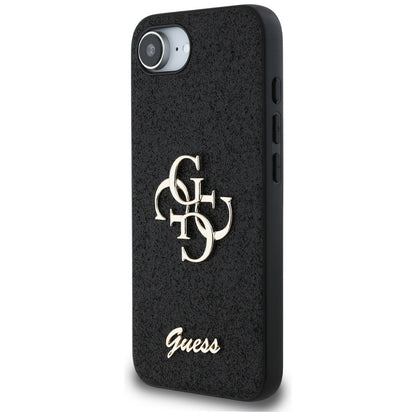 Etui na Apple iPhone 16e, Guess, Fixed Glitter Big 4G, Czarne