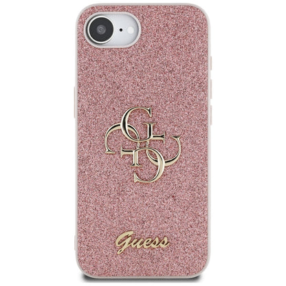 Etui na Apple iPhone 16e, Guess, Fixed Glitter Big 4G, Różowy