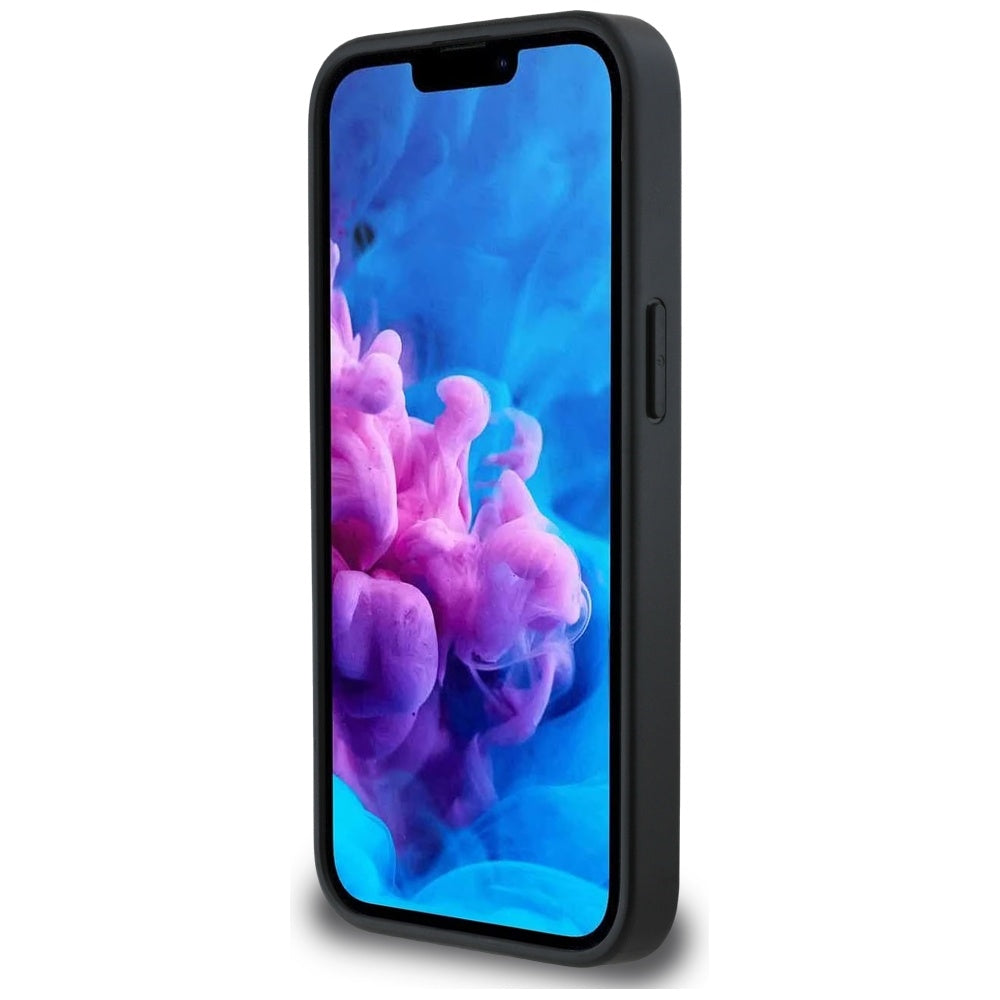 Etui na Apple iPhone 16e, Karl Lagerfeld, Glitter Fixed Karl & Choupette's Heads, Niebieskie