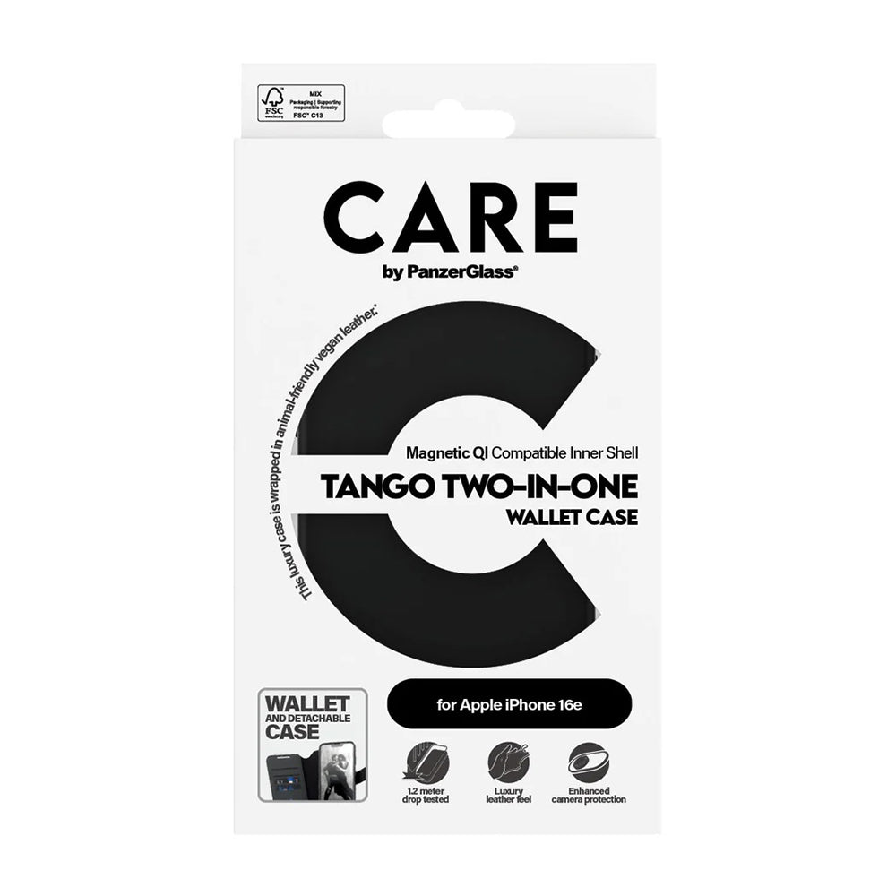 Etui do Apple iPhone 16e, PanzerGlass, Care Feature Tango Two-in-One, Czarne