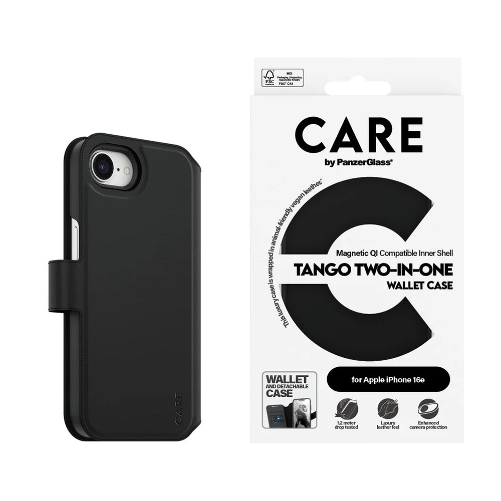 Etui do Apple iPhone 16e, PanzerGlass, Care Feature Tango Two-in-One, Czarne